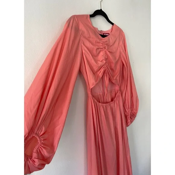 STAUD Tangier Ruched Front Maxi Dress S - Picture 10 of 13